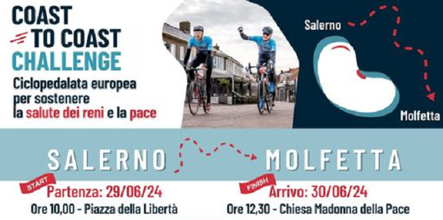 Tappa a Mariotto per "Coast to Coast Challenge", ciclo-pedalata europea per la salute dei reni e per la pace