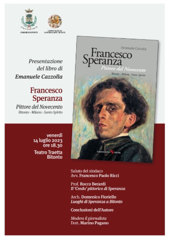 Al Teatro Traetta la presentazione del libro "Francesco Speranza. Pittore del Novecento"