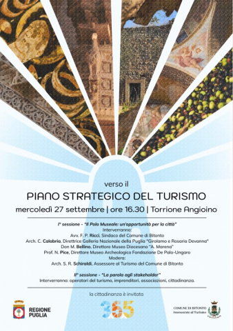 Il 27 settembre seconda tappa del percorso partecipativo per la definizione del Piano Strategico del Turismo